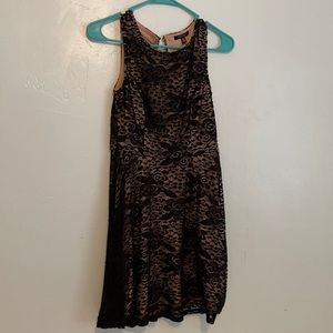 Floral print black dress